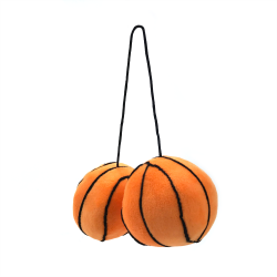 Fuzzy Hanging Rearview Mirror Basketballs - Pair - Part Number: VPAFB004