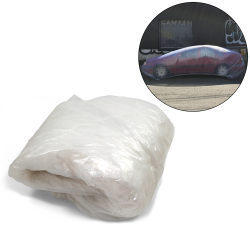 Light Weight Plastic Car Cover - Reusable Rain Dust Garage Element Protection - Part Number: AUTPCC01