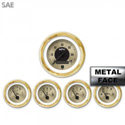 5 Ga. Set SAE American Classic Gold VIII, Black Modern Needles, Gold Trim Rings - Part Number: GAR1130ZEXQAACC
