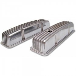 Polished Finned 1960-86 Small Block Chevrolet Valve Covers 