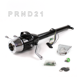 Tilt Column Black - Column Shift 3SPD 3.5" Drop 6 Hole Push Button GN w/ RFID - Part Number: HEXCB1XBS0356PGN1