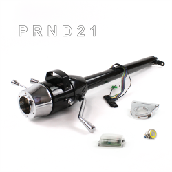 Tilt Column Black - Column Shift 3SPD 2.5" Drop 6 Hole Push Button YL  - Part Number: HEXCB1XBS0256PYL0