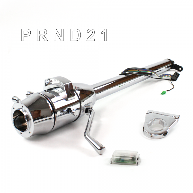 SFriding Steering Column Combo - 1 3/4 Billet Chrome Drop + Aluminum Floor Mount