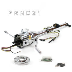 Keyed Tilt Column Chrome - Column Shift 3SPD FLR MNT Push Button OR w/ RFID - Part Number: HEXCC1KCS1XXPOR1