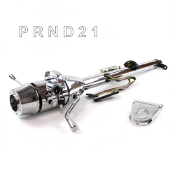 Keyed Tilt Column Chrome - Column Shift 3SPD 3.5" Drop 6 Hole  - Part Number: HEXCC1KCS0356X0