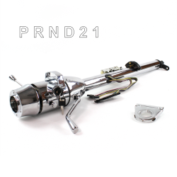 Keyed Tilt Column Chrome - Column Shift 3SPD 2.5" Drop 6 Hole  - Part Number: HEXCC1KCS0256X0