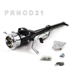 Tilt Column Black - Column Shift O/D 3.5" Drop 9 Hole Push Button BL w/ RFID - Part Number: HEXCB1XBO0359PBL1