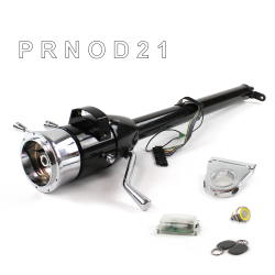 Tilt Column Black - Column Shift O/D 3.5" Drop 9 Hole Push Button YL w/ RFID - Part Number: HEXCB1XBO0359PYL1