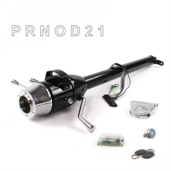 Tilt Column Black - Column Shift O/D 2.5" Drop 6 Hole Push Button BL w/ RFID - Part Number: HEXCB1XBO0256PBL1