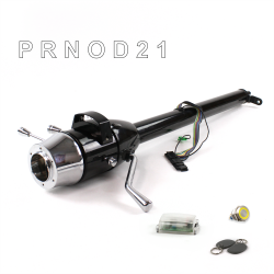 Tilt Column Black - Column Shift O/D 6 Hole Push Button YL w/ RFID - Part Number: HEXCB1XBO0X6PYL1