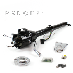 Tilt Column Black - Column Shift O/D FLR MNT 3.5" Drop Push Button YL w/ RFID - Part Number: HEXCB1XBO135XPYL1