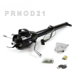 Tilt Column Black - Column Shift O/D 3.5" Drop Push Button YL w/ RFID - Part Number: HEXCB1XBO035XPYL1