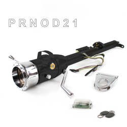 Keyed Tilt Column Black - Column Shift O/D 3.5" Drop 9 Hole Push Button OR w/ RFID - Part Number: HEXCB1KBO0359POR1