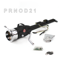 Keyed Tilt Column Black - Column Shift O/D 3.5" Drop 9 Hole Push Button RD w/ RFID - Part Number: HEXCB1KBO0359PRD1