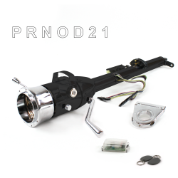 Keyed Tilt Column Black - Column Shift O/D 3.5" Drop 9 Hole Push Button w/ RFID - Part Number: HEXCB1KBO0359PXX1