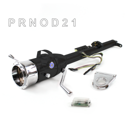 Keyed Tilt Column Black - Column Shift O/D 3.5" Drop 9 Hole Push Button BL  - Part Number: HEXCB1KBO0359PBL0