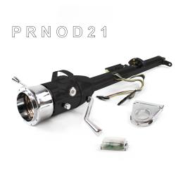 Keyed Tilt Column Black - Column Shift O/D 3.5" Drop 9 Hole Push Button WH  - Part Number: HEXCB1KBO0359PWH0