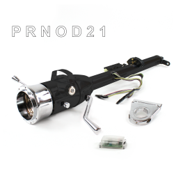 Keyed Tilt Column Black - Column Shift O/D 3.5" Drop 9 Hole Push Button  - Part Number: HEXCB1KBO0359PXX0