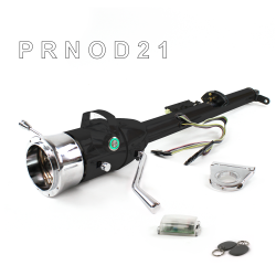 Keyed Tilt Column Black - Column Shift O/D 2.5" Drop 9 Hole Push Button GN w/ RFID - Part Number: HEXCB1KBO0259PGN1