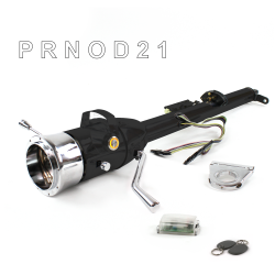 Keyed Tilt Column Black - Column Shift O/D 2.5" Drop 9 Hole Push Button OR w/ RFID - Part Number: HEXCB1KBO0259POR1