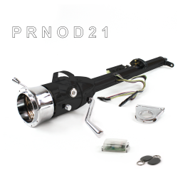 Keyed Tilt Column Black - Column Shift O/D 2.5" Drop 9 Hole Push Button WH w/ RFID - Part Number: HEXCB1KBO0259PWH1