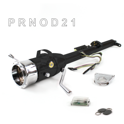 Keyed Tilt Column Black - Column Shift O/D 2.5" Drop 9 Hole Push Button YL w/ RFID - Part Number: HEXCB1KBO0259PYL1