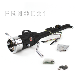 Keyed Tilt Column Black - Column Shift O/D 2.5" Drop 9 Hole Push Button RD w/ RFID - Part Number: HEXCB1KBO0259PRD1