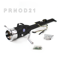 Keyed Tilt Column Black - Column Shift O/D 2.5" Drop 9 Hole Push Button BL  - Part Number: HEXCB1KBO0259PBL0