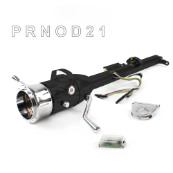 Keyed Tilt Column Black - Column Shift O/D 2.5" Drop 9 Hole Push Button WH  - Part Number: HEXCB1KBO0259PWH0