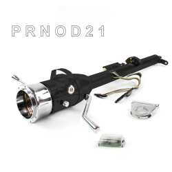 Keyed Tilt Column Black - Column Shift O/D 2.5" Drop 9 Hole Push Button  - Part Number: HEXCB1KBO0259PXX0