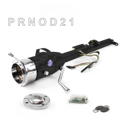 Keyed Tilt Column Black - Column Shift O/D FLR MNT 9 Hole Push Button BL w/ RFID - Part Number: HEXCB1KBO1X9PBL1