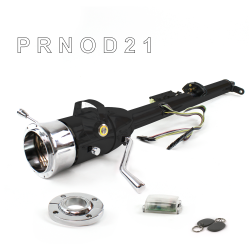 Keyed Tilt Column Black - Column Shift O/D FLR MNT 9 Hole Push Button YL w/ RFID - Part Number: HEXCB1KBO1X9PYL1