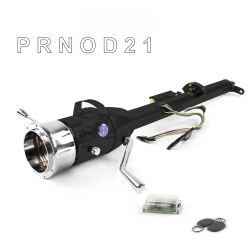 Keyed Tilt Column Black - Column Shift O/D 9 Hole Push Button BL w/ RFID - Part Number: HEXCB1KBO0X9PBL1