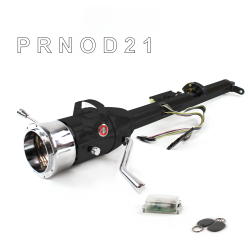 Keyed Tilt Column Black - Column Shift O/D 9 Hole Push Button RD w/ RFID - Part Number: HEXCB1KBO0X9PRD1