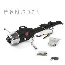 Keyed Tilt Column Black - Column Shift O/D 3.5" Drop 6 Hole Push Button RD w/ RFID - Part Number: HEXCB1KBO0356PRD1