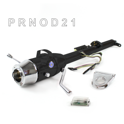 Keyed Tilt Column Black - Column Shift O/D 3.5" Drop 6 Hole Push Button BL  - Part Number: HEXCB1KBO0356PBL0