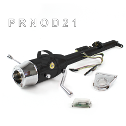 Keyed Tilt Column Black - Column Shift O/D 3.5" Drop 6 Hole Push Button YL  - Part Number: HEXCB1KBO0356PYL0