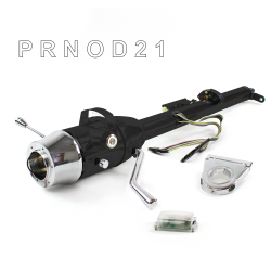 Keyed Tilt Column Black - Column Shift O/D 3.5" Drop 6 Hole Push Button  - Part Number: HEXCB1KBO0356PXX0