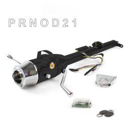 Keyed Tilt Column Black - Column Shift O/D 2.5" Drop 6 Hole Push Button OR w/ RFID - Part Number: HEXCB1KBO0256POR1