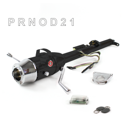 Keyed Tilt Column Black - Column Shift O/D 2.5" Drop 6 Hole Push Button RD w/ RFID - Part Number: HEXCB1KBO0256PRD1