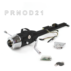 Keyed Tilt Column Black - Column Shift O/D 2.5" Drop 6 Hole Push Button w/ RFID - Part Number: HEXCB1KBO0256PXX1