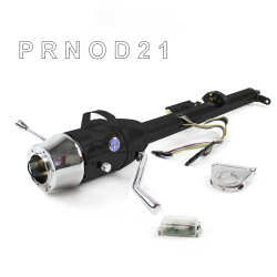 Keyed Tilt Column Black - Column Shift O/D 2.5" Drop 6 Hole Push Button BL  - Part Number: HEXCB1KBO0256PBL0