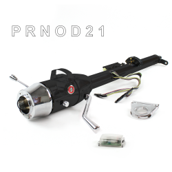 Keyed Tilt Column Black - Column Shift O/D 2.5" Drop 6 Hole Push Button RD  - Part Number: HEXCB1KBO0256PRD0