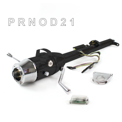 Keyed Tilt Column Black - Column Shift O/D 2.5" Drop 6 Hole Push Button  - Part Number: HEXCB1KBO0256PXX0