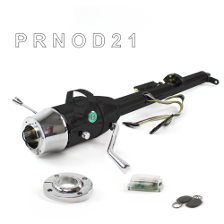 Keyed Tilt Column Black - Column Shift O/D FLR MNT 6 Hole Push Button GN w/ RFID - Part Number: HEXCB1KBO1X6PGN1