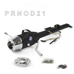 Keyed Tilt Column Black - Column Shift O/D FLR MNT 6 Hole Push Button BL w/ RFID - Part Number: HEXCB1KBO1X6PBL1