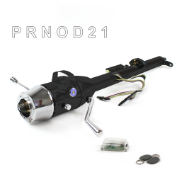 Keyed Tilt Column Black - Column Shift O/D 6 Hole Push Button BL w/ RFID - Part Number: HEXCB1KBO0X6PBL1