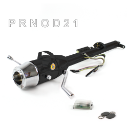 Keyed Tilt Column Black - Column Shift O/D 6 Hole Push Button OR w/ RFID - Part Number: HEXCB1KBO0X6POR1