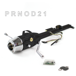 Keyed Tilt Column Black - Column Shift O/D 6 Hole Push Button YL w/ RFID - Part Number: HEXCB1KBO0X6PYL1