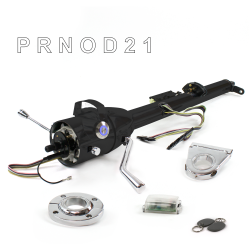 Keyed Tilt Column Black - Column Shift O/D FLR MNT 3.5" Drop Push Button BL w/ RFID - Part Number: HEXCB1KBO135XPBL1